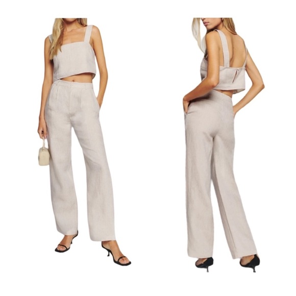 Reformation Olivia Linen Two Piece Set